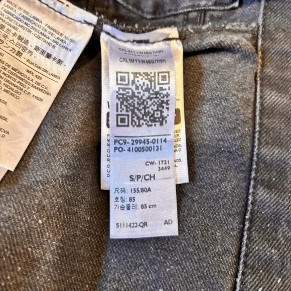 Levi's Black Splatter Denim Trucker Jacket Women's Size Small Acid Wash - Picture 8 of 8